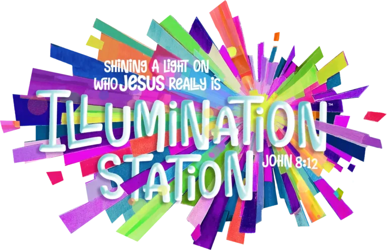 "Illuminate Station VBS 2026 theme logo with colorful rays – Trinity Baptist Church Lake Charles.