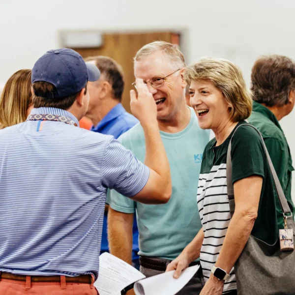 friends laughing at Trinity Baptist Church