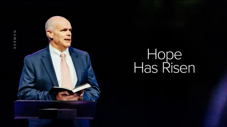 Dr. David Rose preaching Easter sermon titled 'Hope Has Risen' at Trinity Baptist Church.