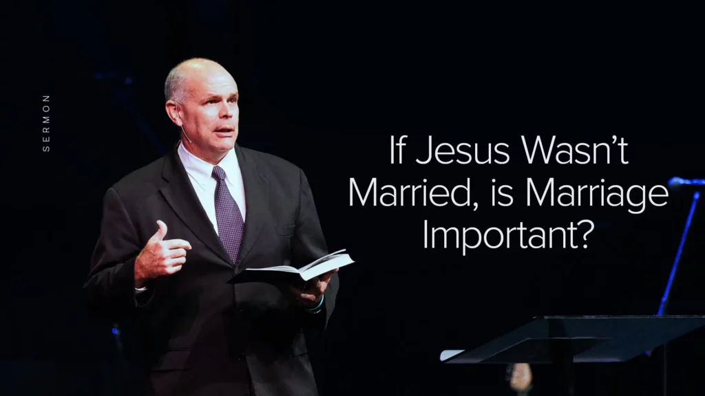 Pastor David Rose preaching on marriage and faith, holding a Bible.