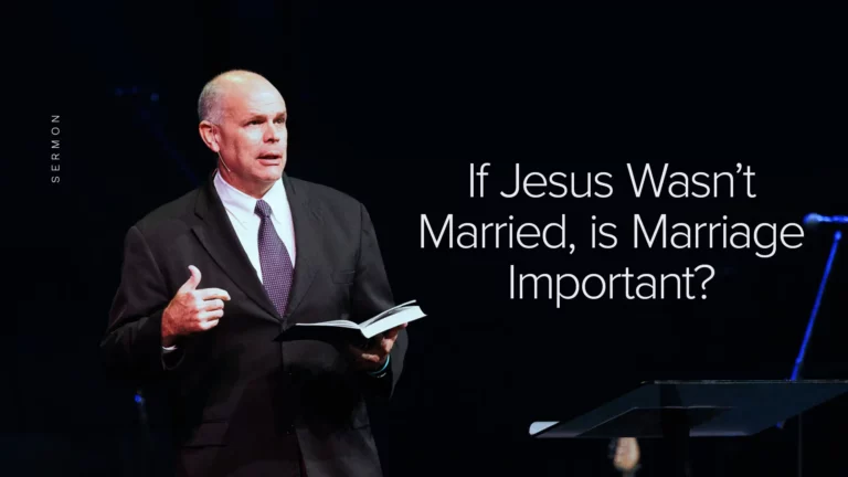 Pastor David Rose preaching on marriage and faith, holding a Bible.