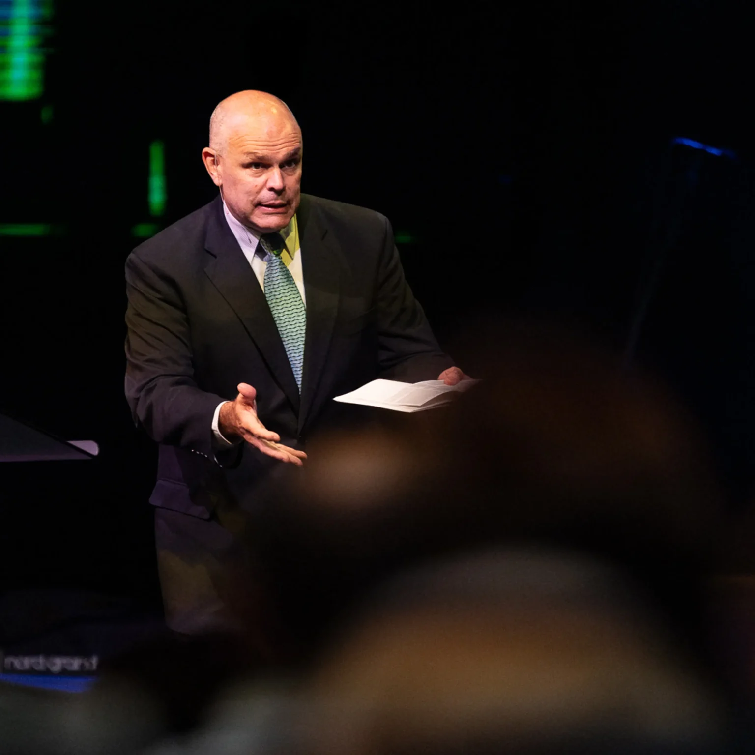 Pastor David Rose delivering the 'Attitude Adoption' message at Trinity Baptist Church.
