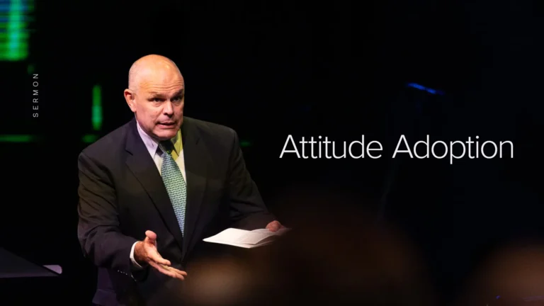 Pastor David Rose preaching 'Attitude Adoption' sermon at Trinity Baptist Church.