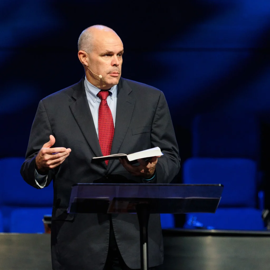 Pastor David Rose preaching at Trinity Baptist Church — Goal Line Stand sermon on perseverance.
