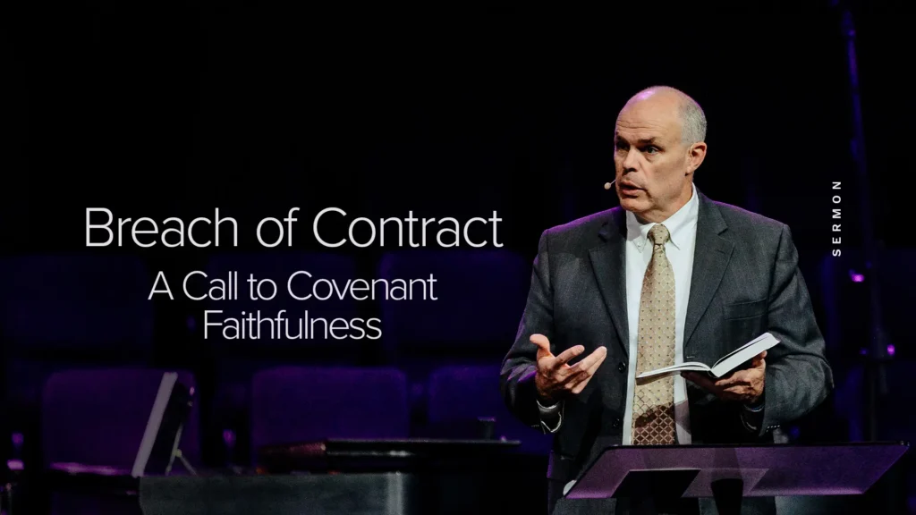 Pastor David Rose preaching “Breach of Contract” at Trinity Baptist Church.