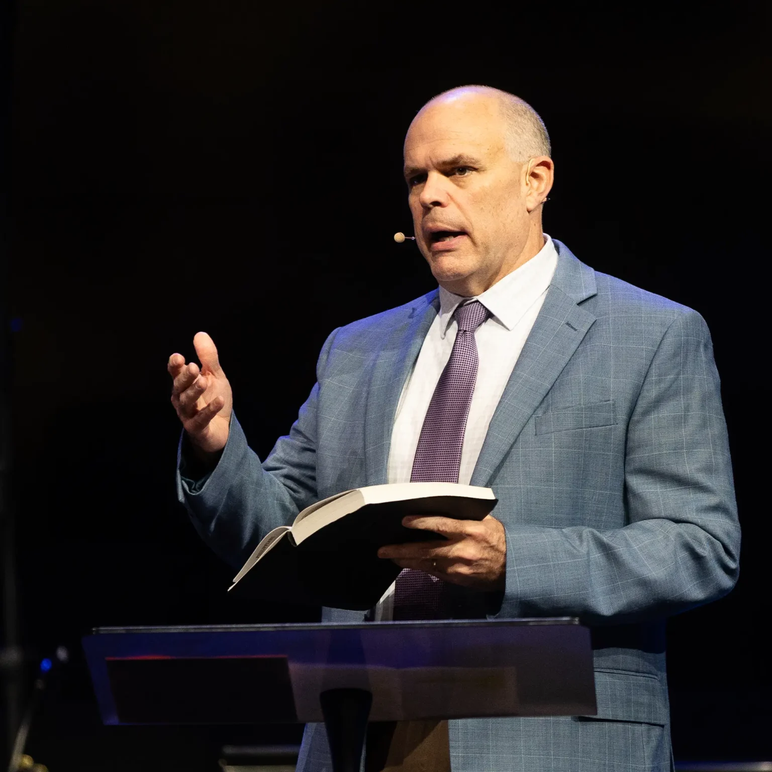 Pastor David Rose preaching on Romans 12 at Trinity Baptist Church