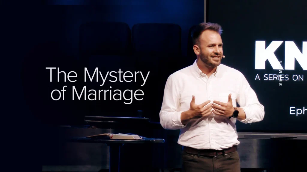 Pastor Ryan James preaching "The Mystery of Marriage" sermon at Trinity Baptist Church in Lake Charles, LA.
