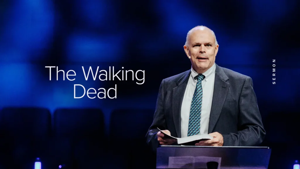 David Rose preaching a sermon titled, "The Walking Dead"